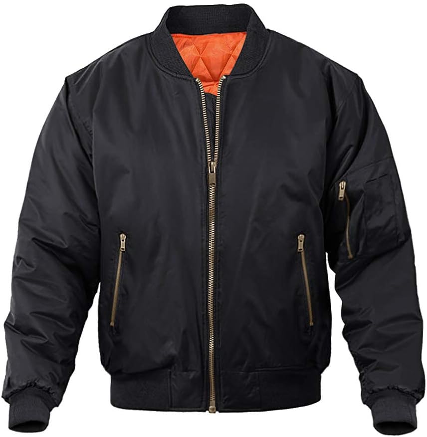 men Bomber Jacket Casual Fall Winter Military Jacket and Coats Outwear